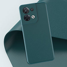 Oppo Reno8 5G用ケース 高級感 手触り良いレザー柄 GS3 Oppo グリーン