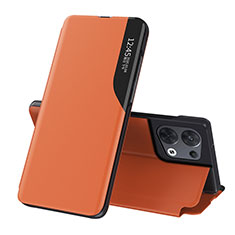 Oppo Reno8 5G用手帳型 レザーケース スタンド カバー L04 Oppo オレンジ