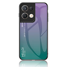 Oppo Reno8 Pro 5G用ハイブリットバンパーケース プラスチック 鏡面 虹 グラデーション 勾配色 カバー LS1 Oppo マルチカラー