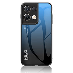 Oppo Reno8 Pro 5G用ハイブリットバンパーケース プラスチック 鏡面 虹 グラデーション 勾配色 カバー LS1 Oppo ネイビー
