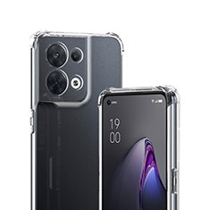 Oppo Reno8 Pro 5G用極薄ソフトケース シリコンケース 耐衝撃 全面保護 クリア透明 T07 Oppo クリア