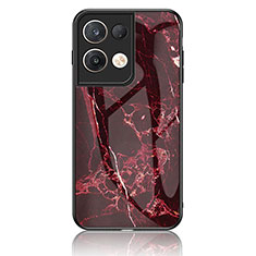 Oppo Reno8 Pro 5G用ハイブリットバンパーケース プラスチック パターン 鏡面 カバー Oppo レッド