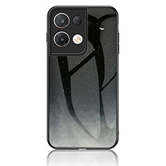 Oppo Reno8 Pro+ Plus 5G用ハイブリットバンパーケース プラスチック パターン 鏡面 カバー LS4 Oppo グレー