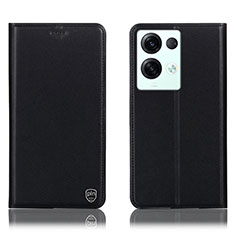Oppo Reno8 Pro+ Plus 5G用手帳型 レザーケース スタンド カバー H21P Oppo ブラック