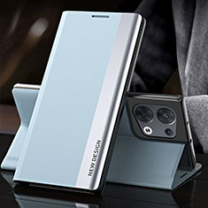 Oppo Reno8 Pro+ Plus 5G用手帳型 レザーケース スタンド カバー L01 Oppo ライトブルー