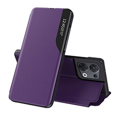 Oppo Reno8 Pro+ Plus 5G用手帳型 レザーケース スタンド カバー L04 Oppo パープル
