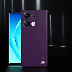 Oppo Reno8 Pro+ Plus 5G用ケース 高級感 手触り良いレザー柄 S04 Oppo パープル