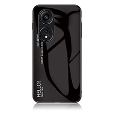 Oppo Reno8 T 4G用ハイブリットバンパーケース プラスチック 鏡面 虹 グラデーション 勾配色 カバー LS1 Oppo ブラック