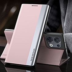 Oppo Reno9 Pro 5G用手帳型 レザーケース スタンド カバー L01 Oppo ピンク