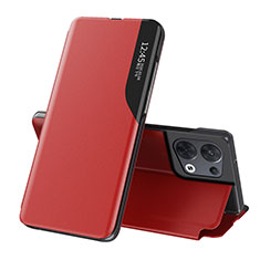 Oppo Reno9 Pro+ Plus 5G用手帳型 レザーケース スタンド カバー L04 Oppo レッド