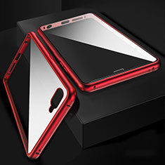 Oppo RX17 Neo用ケース 高級感 手触り良い アルミメタル 製の金属製 360度 フルカバーバンパー 鏡面 カバー T06 Oppo レッド