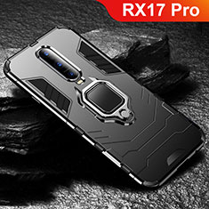 Oppo RX17 Pro用ハイブリットバンパーケース スタンド プラスチック 兼シリコーン カバー Oppo ブラック