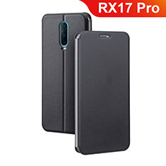 Oppo RX17 Pro用手帳型 レザーケース スタンド カバー L01 Oppo ブラック