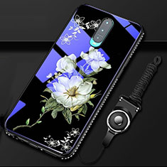 Oppo RX17 Pro用ハイブリットバンパーケース プラスチック 鏡面 花 カバー S01 Oppo ブラック