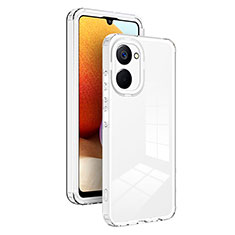 Realme 10 4G用ハイブリットバンパーケース クリア透明 プラスチック 鏡面 カバー H01P Realme ホワイト