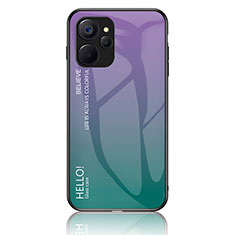 Realme 10 5G用ハイブリットバンパーケース プラスチック 鏡面 虹 グラデーション 勾配色 カバー LS1 Realme マルチカラー