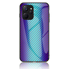Realme 10 5G用ハイブリットバンパーケース プラスチック 鏡面 虹 グラデーション 勾配色 カバー LS2 Realme ネイビー