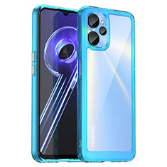 Realme 10 5G用ハイブリットバンパーケース クリア透明 プラスチック カバー J01S Realme ブルー