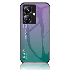 Realme 10 Pro+ Plus 5G用ハイブリットバンパーケース プラスチック 鏡面 虹 グラデーション 勾配色 カバー LS1 Realme マルチカラー