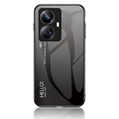 Realme 10 Pro+ Plus 5G用ハイブリットバンパーケース プラスチック 鏡面 虹 グラデーション 勾配色 カバー LS1 Realme ダークグレー