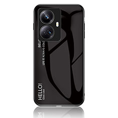 Realme 10 Pro+ Plus 5G用ハイブリットバンパーケース プラスチック 鏡面 虹 グラデーション 勾配色 カバー LS1 Realme ブラック
