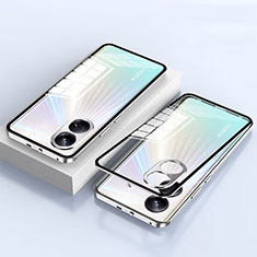 Realme 10 Pro+ Plus 5G用ケース 高級感 手触り良い アルミメタル 製の金属製 360度 フルカバーバンパー 鏡面 カバー Realme シルバー