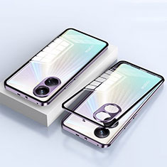 Realme 10 Pro+ Plus 5G用ケース 高級感 手触り良い アルミメタル 製の金属製 360度 フルカバーバンパー 鏡面 カバー Realme パープル