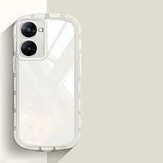 Realme 10S 5G用極薄ソフトケース シリコンケース 耐衝撃 全面保護 クリア透明 H03 Realme ホワイト