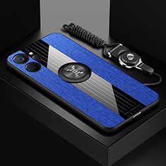 Realme 10T 5G用極薄ソフトケース シリコンケース 耐衝撃 全面保護 アンド指輪 マグネット式 バンパー X03L Realme ネイビー