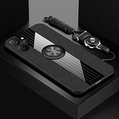 Realme 10T 5G用極薄ソフトケース シリコンケース 耐衝撃 全面保護 アンド指輪 マグネット式 バンパー X03L Realme ブラック