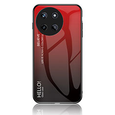 Realme 11 4G用ハイブリットバンパーケース プラスチック 鏡面 虹 グラデーション 勾配色 カバー LS1 Realme レッド