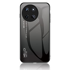 Realme 11 4G用ハイブリットバンパーケース プラスチック 鏡面 虹 グラデーション 勾配色 カバー LS1 Realme ダークグレー