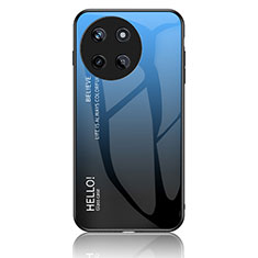 Realme 11 4G用ハイブリットバンパーケース プラスチック 鏡面 虹 グラデーション 勾配色 カバー LS1 Realme ネイビー