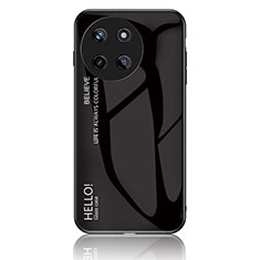 Realme 11 4G用ハイブリットバンパーケース プラスチック 鏡面 虹 グラデーション 勾配色 カバー LS1 Realme ブラック