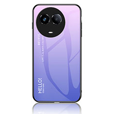 Realme 11 5G用ハイブリットバンパーケース プラスチック 鏡面 虹 グラデーション 勾配色 カバー LS1 Realme ラベンダー