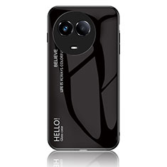 Realme 11 5G用ハイブリットバンパーケース プラスチック 鏡面 虹 グラデーション 勾配色 カバー LS1 Realme ブラック
