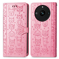 Realme 11 Pro 5G用手帳型 レザーケース スタンド パターン カバー S03D Realme ピンク