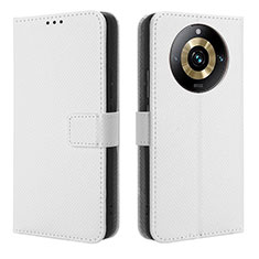 Realme 11 Pro 5G用手帳型 レザーケース スタンド カバー BY1 Realme ホワイト