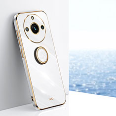 Realme 11 Pro 5G用極薄ソフトケース シリコンケース 耐衝撃 全面保護 アンド指輪 マグネット式 バンパー XL1 Realme ホワイト