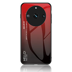 Realme 11 Pro 5G用ハイブリットバンパーケース プラスチック 鏡面 虹 グラデーション 勾配色 カバー LS1 Realme レッド