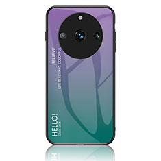 Realme 11 Pro 5G用ハイブリットバンパーケース プラスチック 鏡面 虹 グラデーション 勾配色 カバー LS1 Realme マルチカラー
