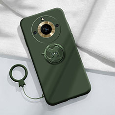 Realme 11 Pro 5G用極薄ソフトケース シリコンケース 耐衝撃 全面保護 アンド指輪 マグネット式 バンパー S02 Realme モスグリー