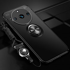 Realme 11 Pro 5G用極薄ソフトケース シリコンケース 耐衝撃 全面保護 アンド指輪 マグネット式 バンパー SD3 Realme ブラック