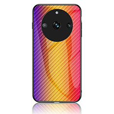 Realme 11 Pro 5G用ハイブリットバンパーケース プラスチック 鏡面 虹 グラデーション 勾配色 カバー LS2 Realme オレンジ