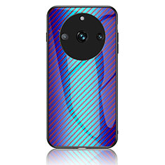 Realme 11 Pro 5G用ハイブリットバンパーケース プラスチック 鏡面 虹 グラデーション 勾配色 カバー LS2 Realme ネイビー