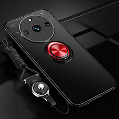 Realme 11 Pro+ Plus 5G用極薄ソフトケース シリコンケース 耐衝撃 全面保護 アンド指輪 マグネット式 バンパー SD3 Realme レッド・ブラック