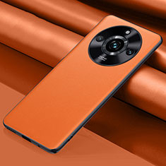 Realme 11 Pro+ Plus 5G用ケース 高級感 手触り良いレザー柄 QK5 Realme オレンジ