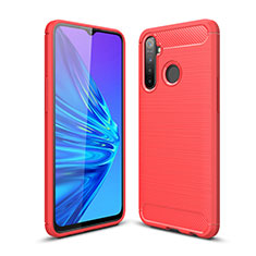 Realme 5i用シリコンケース ソフトタッチラバー ライン カバー Realme レッド