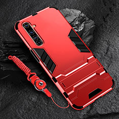 Realme 6 Pro用ハイブリットバンパーケース スタンド プラスチック 兼シリコーン カバー A02 Realme レッド