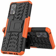 Realme 7 Pro用ハイブリットバンパーケース スタンド プラスチック 兼シリコーン カバー A01 Realme オレンジ